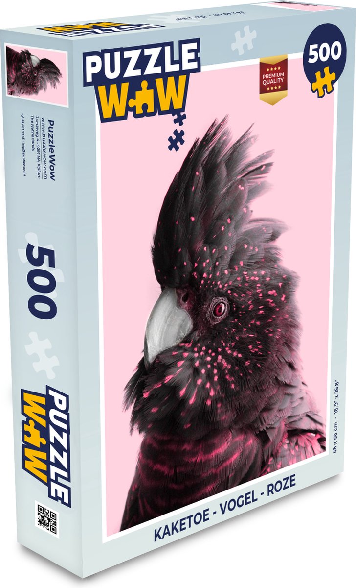 Puzzel Kaketoe - Vogel - Roze - Legpuzzel - Puzzel 500 stukjes