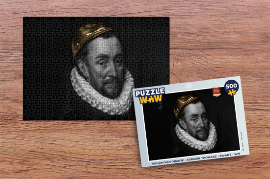 Puzzel Willem van Oranje - Adriaen Thomasz - Zwart - Wit - Legpuzzel - Puzzel 500 stukjes