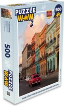 Puzzel Oude auto's voor de kleurrijke gebouwen van Cuba - Legpuzzel - Puzzel 500 stukjes