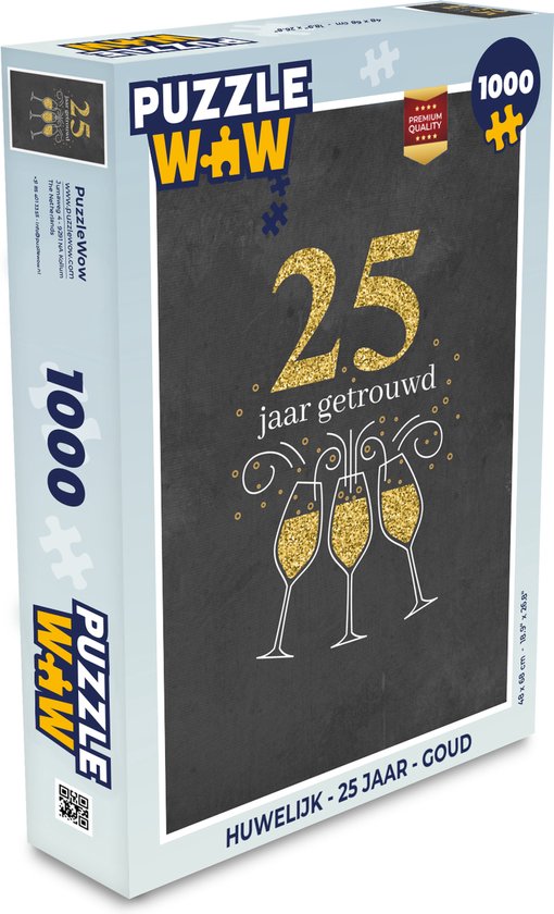 Puzzel 25 jaar getrouwd - Huwelijk - Quotes - Spreuken - Legpuzzel - Puzzel 1000 stukjes volwassenen