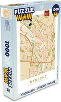 Puzzel Stadskaart - Utrecht - Vintage - Legpuzzel - Puzzel 1000 stukjes volwassenen - Plattegrond