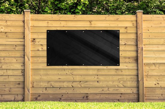 Affiche de clôture Zwart - Grijs - Design - Texture - 200x100 cm - Toile de jardin