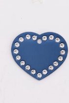 Coeur strass grand bleu