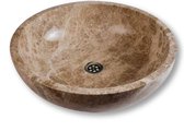 Marmeren Wasbak - Rond - 42x42x15cm - Koffie Melk