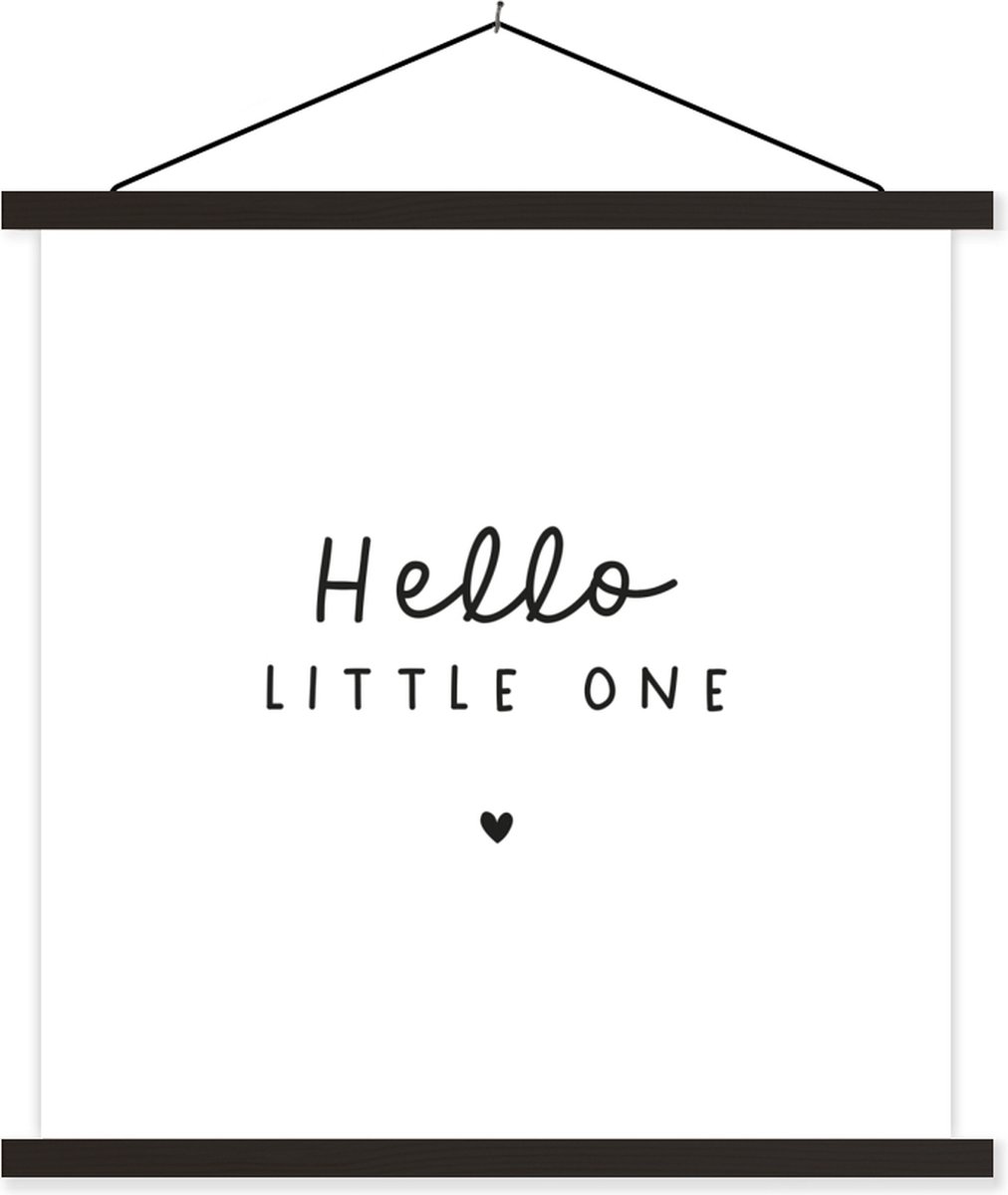 Schoolplaat voor kinderen - Quotes - Hello little one - Baby - Spreuken - Kinderen - Kinderkamer decoratie - 60x60 cm