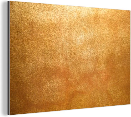 Wanddecoratie Metaal - Aluminium Schilderij Industrieel - IJzer - Roest - Goud - Metaal - Luxe - 120x80 cm - Dibond - Foto op aluminium - Industriële muurdecoratie - Voor de woonkamer/slaapkamer