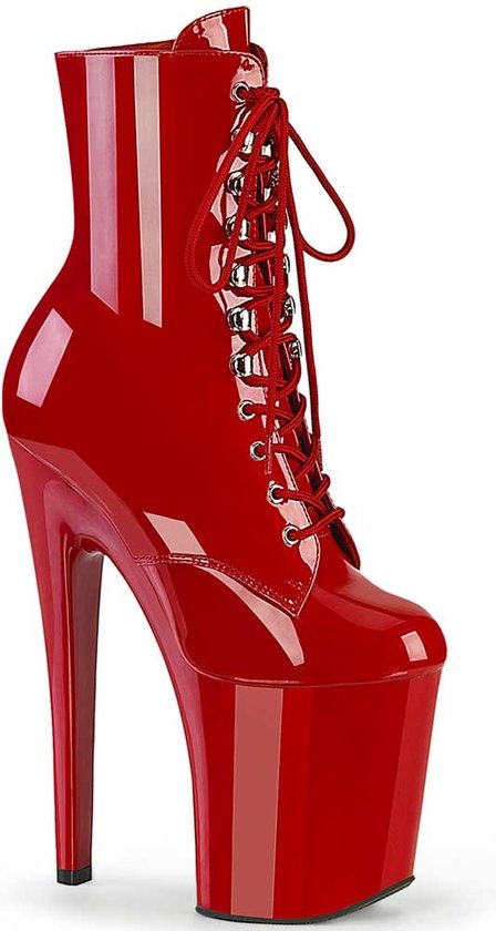 Pleaser - XTREME-1020 Plateau Laarzen, Paaldans schoenen - US 5 - 35 Shoes - Rood