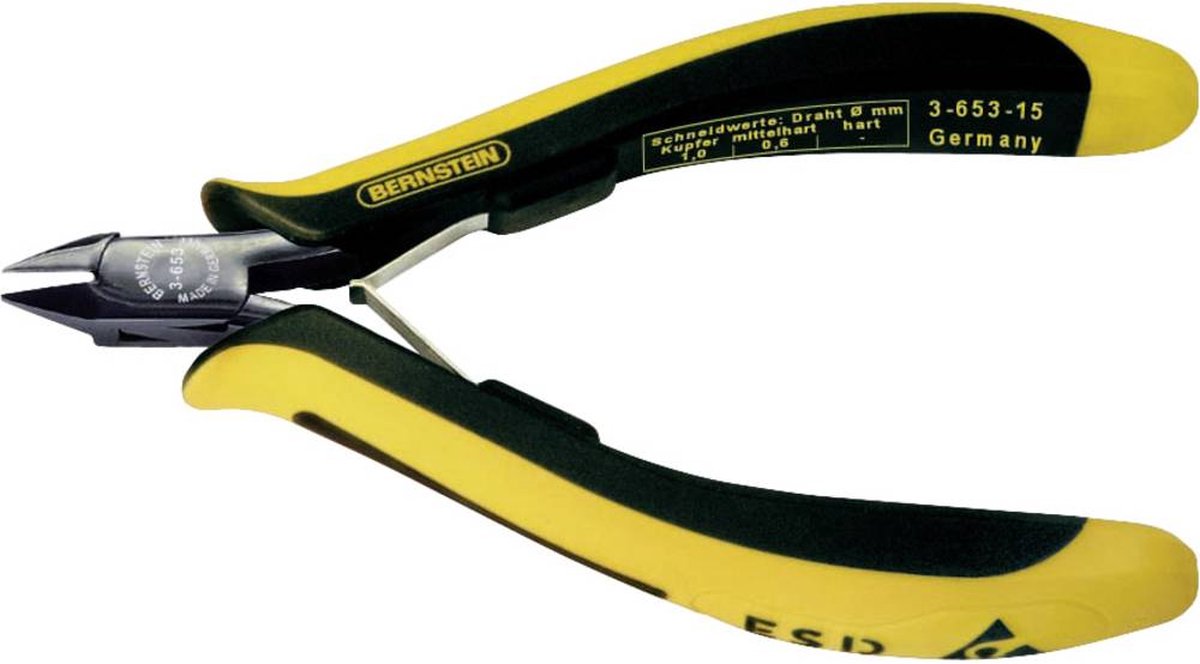 BERNSTEIN Tools for Electronics EUROline-Conductive 3-653-15 ESD Zijkniptang Met facet 120 mm