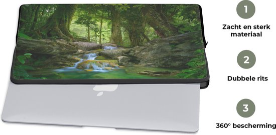 Housse pour ordinateur portable 15,6 pouces - Jungle - Pierres - Water - Nature - Plantes - Housse pour ordinateur portable
