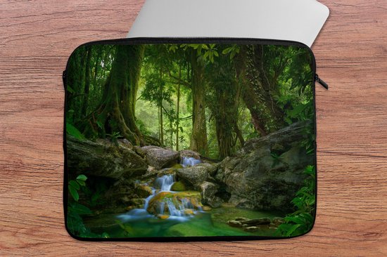 Housse pour ordinateur portable 15,6 pouces - Jungle - Pierres - Water - Nature - Plantes - Housse pour ordinateur portable