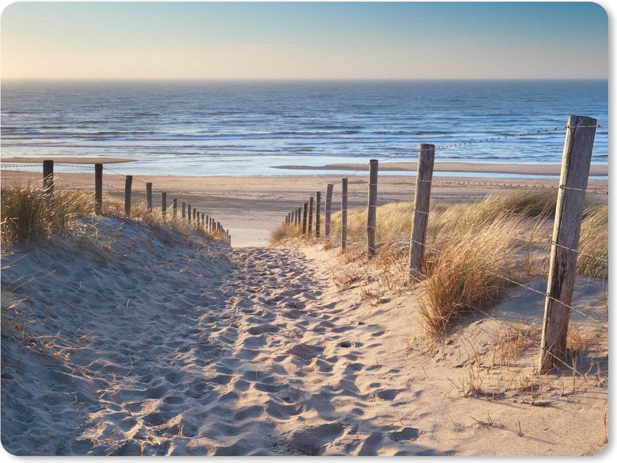 Muismat - Mousepad - Strand - Zee - Nederland - Duinen - Zon - 23x19 cm - Muismatten - Muismat strand