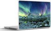 Laptop sticker - 13.3 inch - Zee - IJs - Noorderlicht - Winter - Natuur - 31x22,5cm - Laptopstickers - Laptop skin - Cover