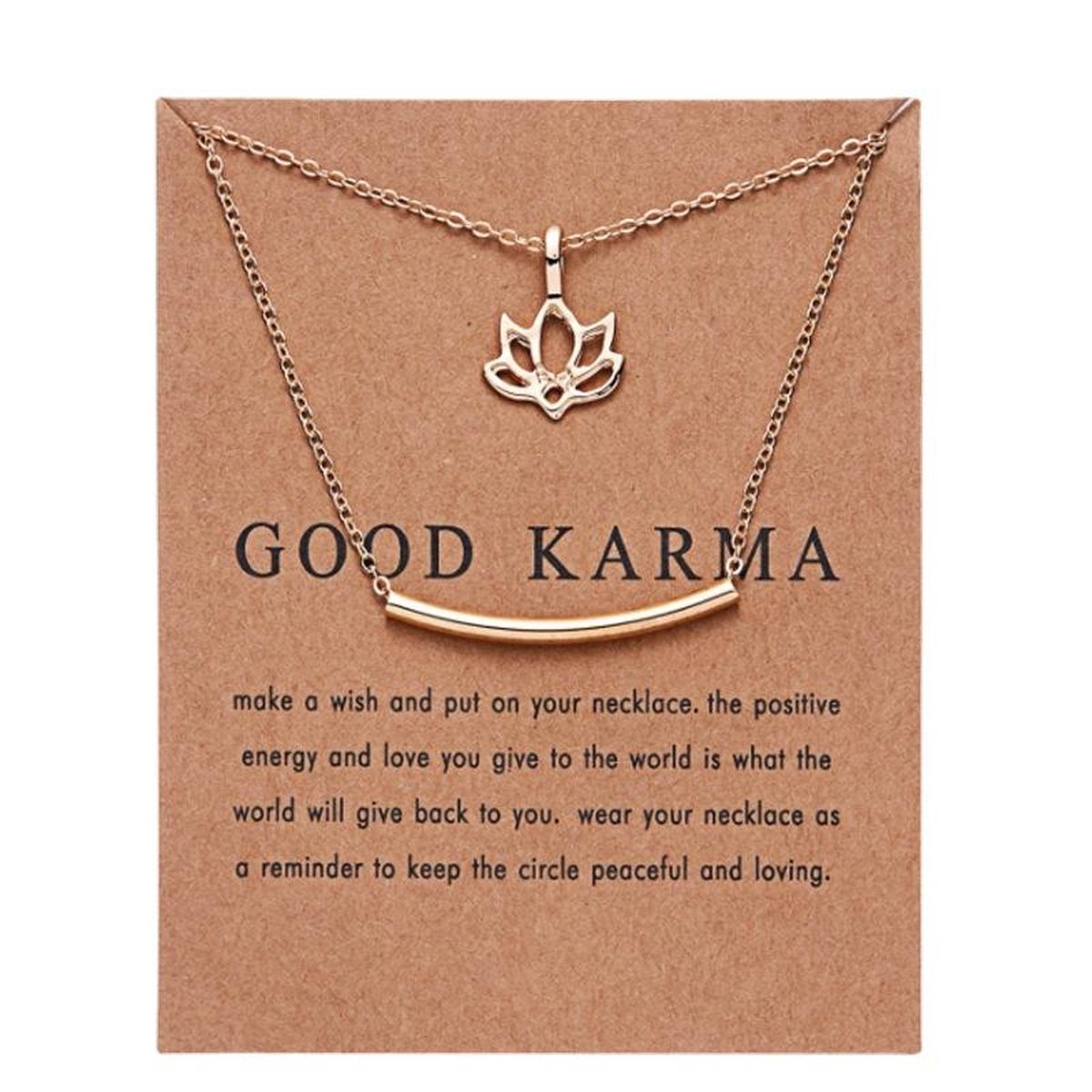 Lumici® | Good Karma Ketting - Goede Karma - Necklace - Cadeau Voor Vrouwen - Moederdag Cadeau - Valentijn - Liefde - Verrassing - Goud