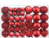RODE KERSTBOOM BALLEN 100 st - Set van 100 kerstballen + gratis rode ster