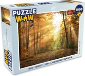 Puzzel Bos - Herfst - Zon - Landschap - Natuur - Bomen - Bladeren - Legpuzzel - Puzzel 1000 stukjes volwassenen