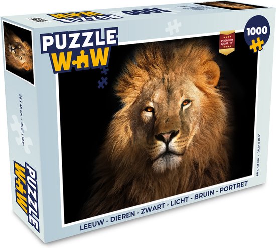 Puzzle Lion - Animaux - Zwart - Clair - Marron - Portrait - Puzzle - Puzzle 1000 pièces adultes