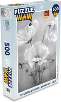 Puzzel Stilleven - Bloemen - Zwart wit - Klaproos - Botanisch - Legpuzzel - Puzzel 500 stukjes