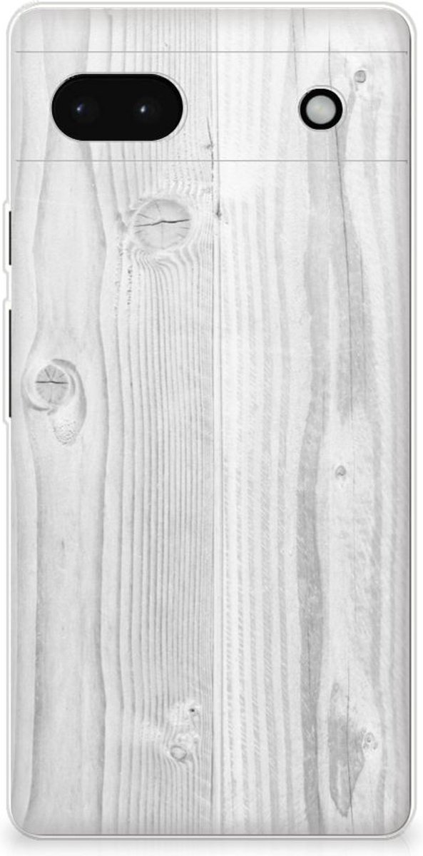 Google Pixel 6A Bumper Hoesje White Wood