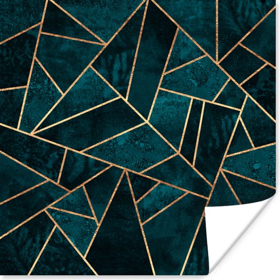 Poster Stenen - Goud - Luxe - Patronen - Abstract - 50x50 cm