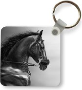 Sleutelhanger - Uitdeelcadeautjes - Paarden - Zwart - Portret - Dieren - Plastic