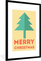 Illustration d'un sapin de Noël avec la citation Joyeux Noël 80x120 cm