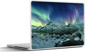 Laptop sticker - 12.3 inch - Zee - IJs - Noorderlicht - Winter - Natuur - 30x22cm - Laptopstickers - Laptop skin - Cover