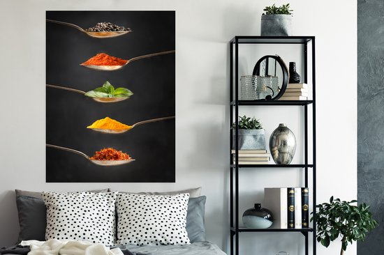 Affiche - Herbes italiennes sur cuillères - 90x120 cm