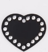 Coeur strass petit noir