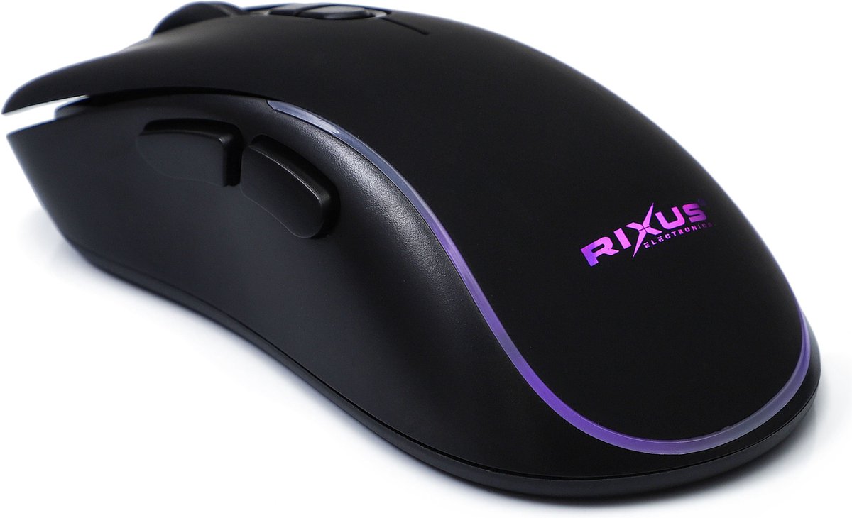 Rixus - Bluetooth Gaming Muis Draadloos - Computer/Laptop - Ergonomisch - Led Verlichting - Rechtshandig - Zwart
