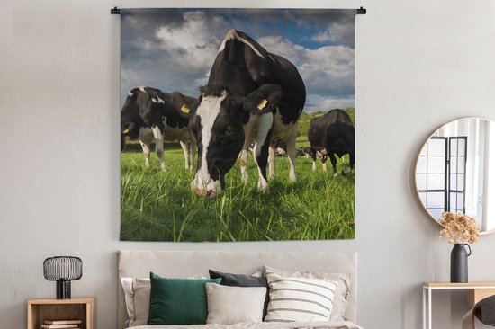 Tapisserie - Tapisserie - Vaches - Animaux - Herbe - Pâturage - Ferme - 180x180 cm - Tapisserie