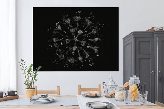 Tableau sur toile Fleurs - Oranje - Rose - Zwart - 160x120 cm - Décoration murale XXL