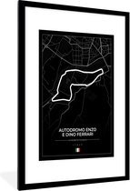 Fotolijst incl. Poster - F1 - Racebaan - Italië - Zwart - Autodromo Enzo e Dino Ferrari - Zwart - 80x120 cm - Posterlijst