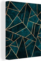 Canvas Schilderij Stenen - Goud - Luxe - Patronen - Abstract - 30x40 cm - Wanddecoratie