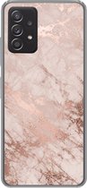 Coque Samsung Galaxy A53 5G - Marbre - Rose - Luxe - Aspect marbre - Glitter - Design - Coque de téléphone en Siliconen