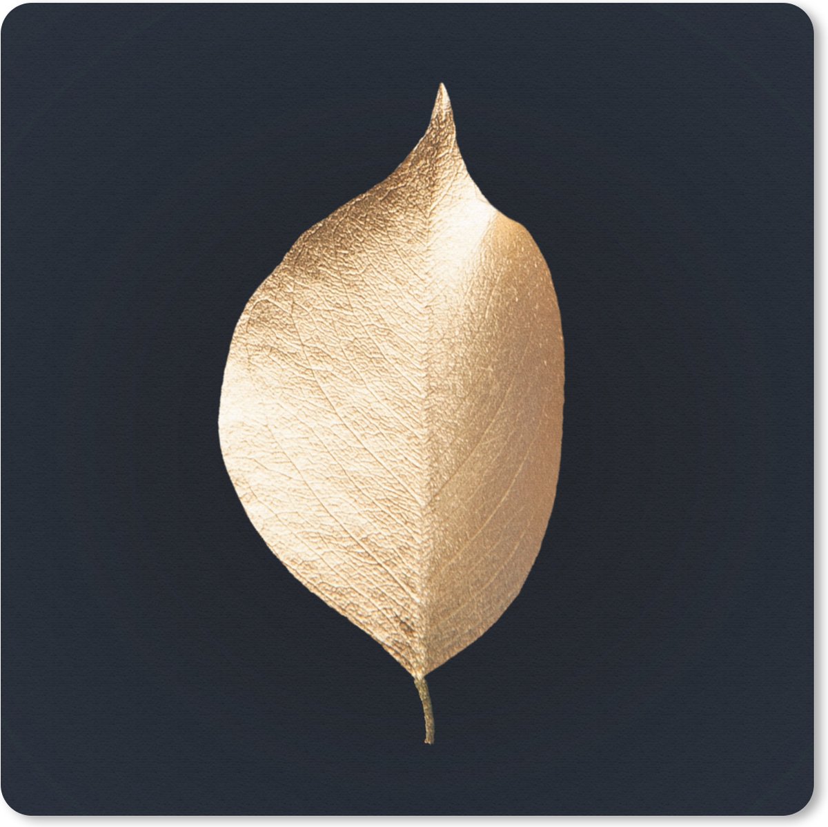 Muismat 30x30 cm - Mousepad Bladeren - Goud - Zwart - Planten - Luxe - Muismatten