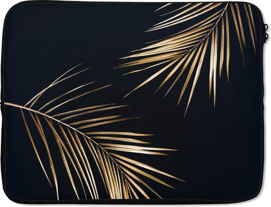 Laptophoes 17 inch Bladeren Planten Goud Zwart Luxe