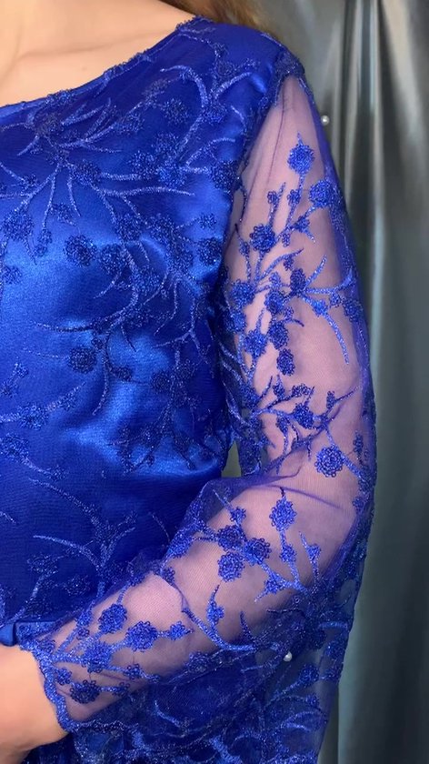 Kobalt blauw maxi jurk met wijde mouwen | Geschikt voor en bruiloft of  speciaal... | bol