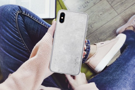 Coque iPhone Xs - Intempéries - Béton - Structures - Vintage - Industriel - Grijs - Coque de téléphone en Siliconen