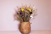Vaas Eva met droogboeket-handmade vase, dried flowers, mooi vaas unieke cadeau-drooge bloemen