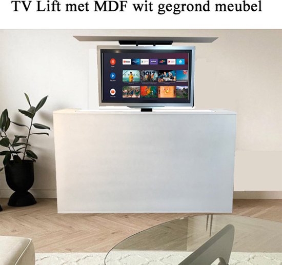 Commandant Slecht krullen GN TV lift met MDF houten meubel 160x90x30 kast wit gegrond voor 37 t/m 55  inch TV | bol.com