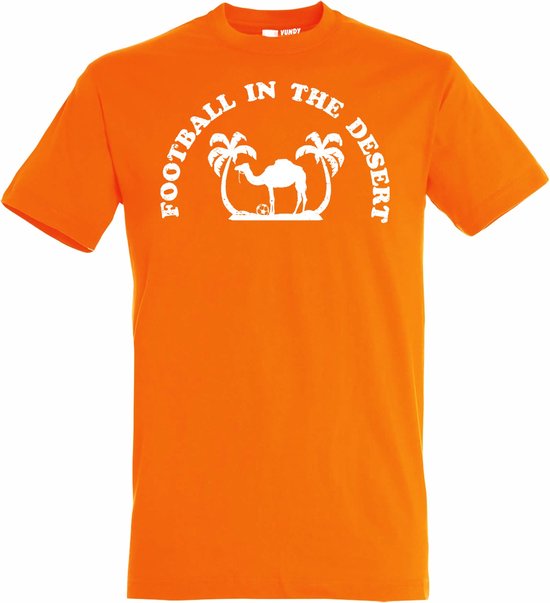 T-shirt kinderen Football In The Dessert | Oranje Holland Shirt | WK 2022 Voetbal | Nederlands Elftal Supporter | Oranje | maat 140