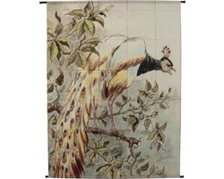 HD Collection Wall Hanging Peacock Tiles Blue 170x3x140cm
