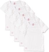 Little Label - t-shirt fille 5-pack - blanc-92 / 2Y - taille: 92 - coton biologique