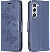 Mobigear Telefoonhoesje geschikt voor Samsung Galaxy S23 Hoesje | Mobigear Butterfly Bookcase Portemonnee | Pasjeshouder voor 3 Pasjes | Telefoonhoesje voor Pinpas / OV Kaart / Rijbewijs - Blauw