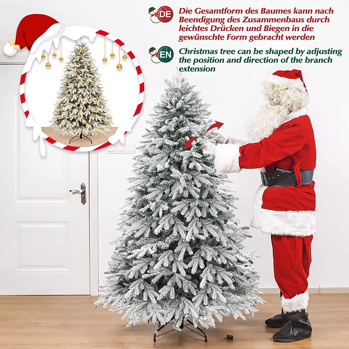 Kunstkerstboom – Premium kwaliteit - realistische kerstboom – duurzaam ‎124,99 x 124,99 x 180 cm