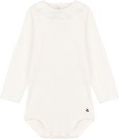 Petit Bateau Babybody met lange mouwen en kraagje van katoen Meisjes Rompertje - Maat 74