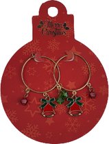 Kerst oorbellen "klokjes" - Goud / Rood / Groen - Metaal - One Size - Kerstmis - Kerst - Christmas - Feestdagen