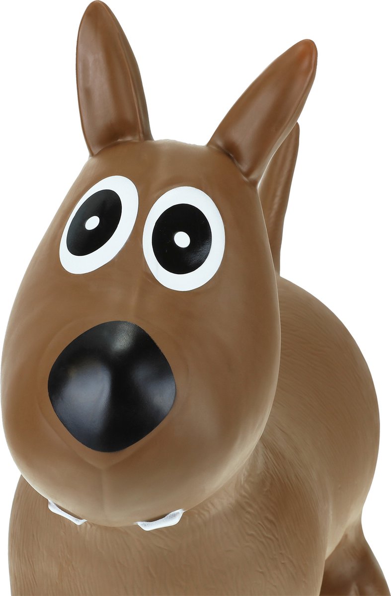 Relaxdays Skippydier Hond, Met Luchtpomp, Tot 50 Kg, Zonder Bpa Skippybeest Voor Peuters Springdier Lichtbruin 753075153