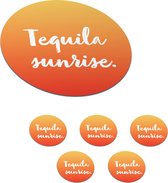 Onderzetters - Quote - Cocktail - Oranje - Tequila - Rond - Onderzetters voor glazen - Onderlegger - 6 stuks - 10x10 cm