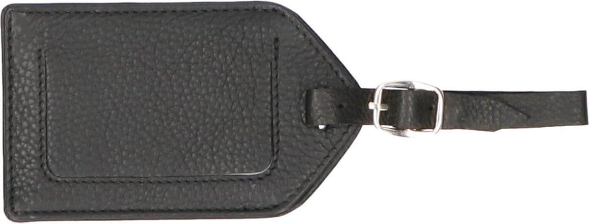 Leather Design Leren Bagagelabel Zwart